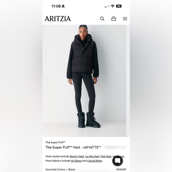 Aritzia super puff vest - Picture 6 of 6